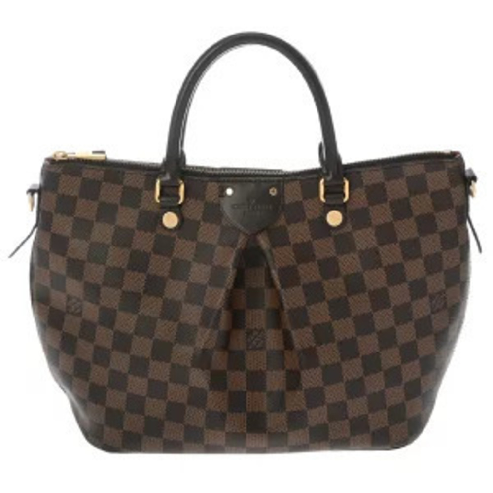 Louis Vuitton Damier Siena Canvas Top Handle Bag Ebene Brown